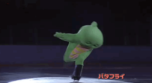 Гифка Динозавр на коньках