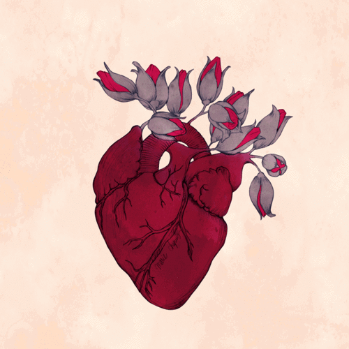 Гифка Цветочное сердце