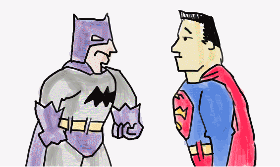Гифка Бэтман против Супермена