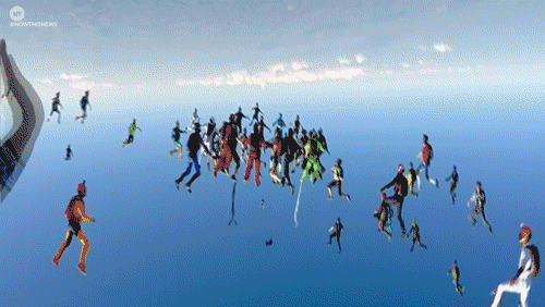 Гифка Собрание воздушных прыгунов
