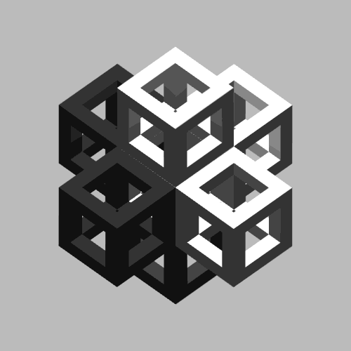 Гифка Трансформация фигуры из кубов