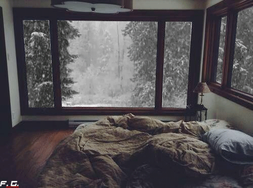 Гифка Снегопад за окном