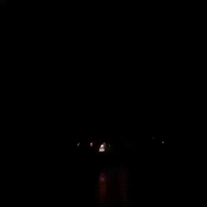 Гифка Молния над ночным шоссе