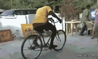 Гифка Африканский велотрюкач