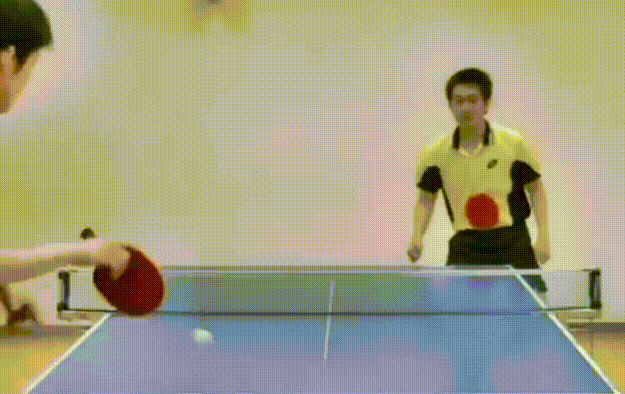 Гифка Игра в настольный теннис без рук