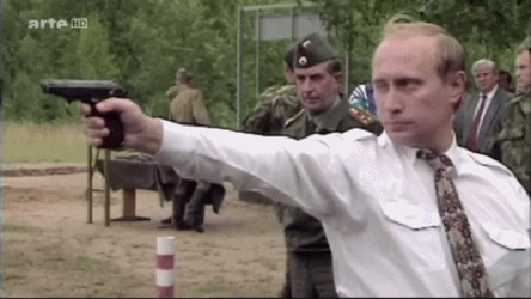 Гифка Владимир Путин стреляет из пистолета