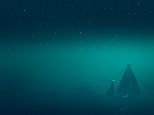 Гифка Ночь в океане