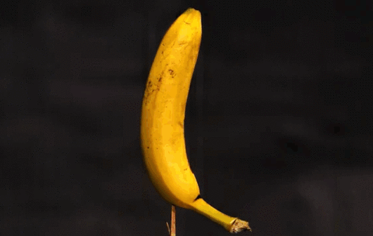 Гифка Пуля попадает в банан