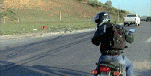 Гифка Столкновение двух мотоциклистов