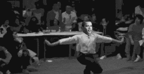 Гифка Обама танцует