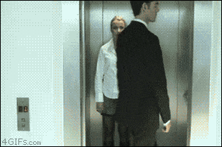 Гифка Когда застрял в лифте с красивой женщиной