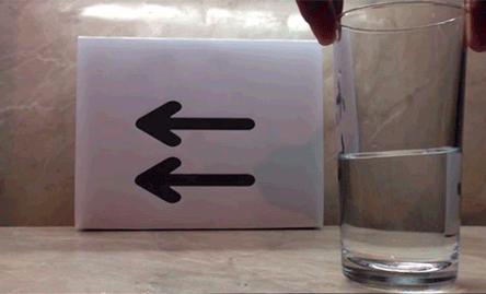 Гифка Оптическая иллюзия с водой и стрелками