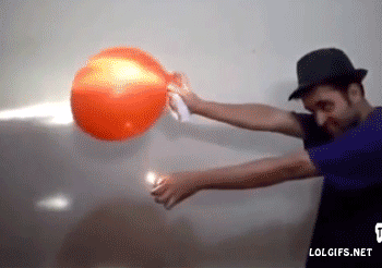 Гифка Огненный воздушный шар