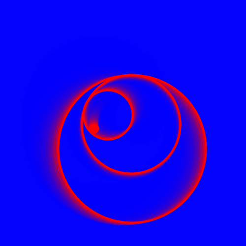 Гифка Красные круги на синем
