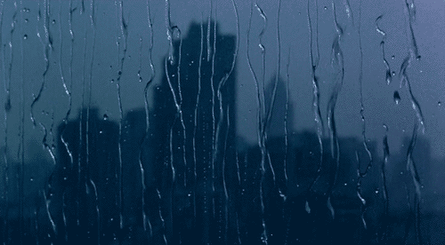 Гифка Дождь на окне