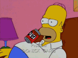 Гифка Трюк Гомера с пивом