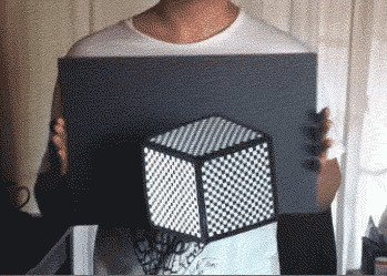 Гифка Иллюзия объемного куба