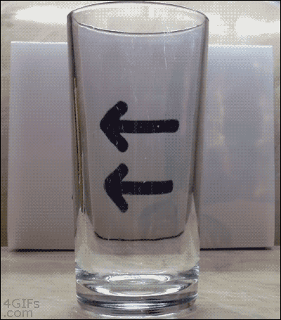 Гифка Оптическая иллюзия со стрелками и водой