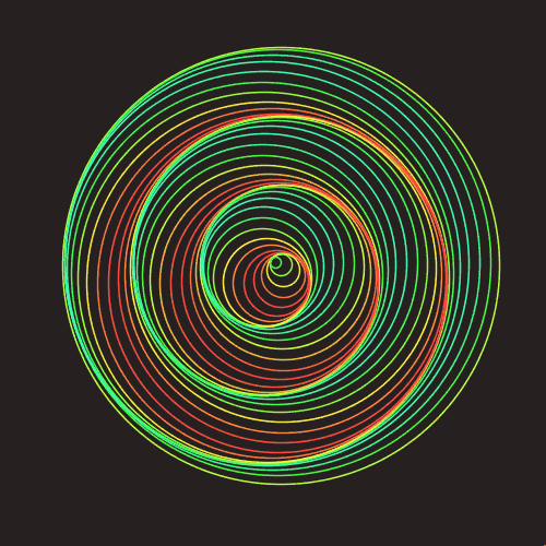 Гифка Цветная спираль
