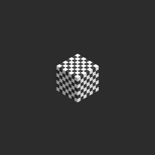 Гифка Чёрно-белый куб